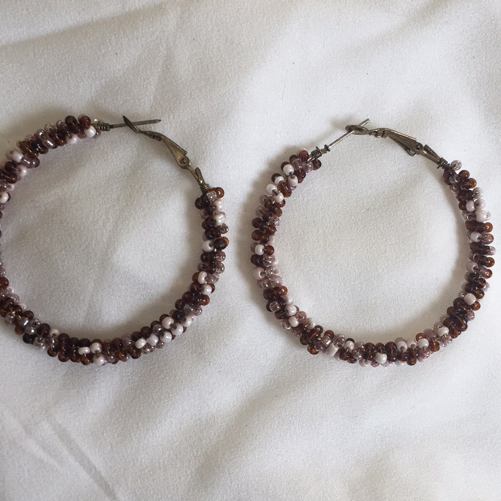 Beaded hoop earrings